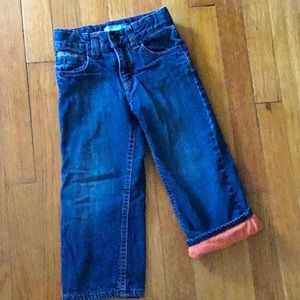 3T, fleece lined jeans